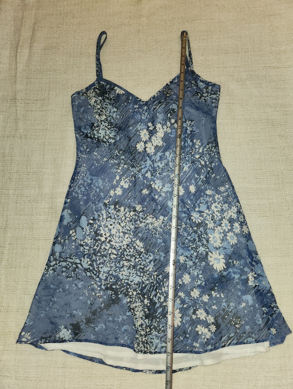 Vintage Y2k Blue Floral Slip Dress - Women’s Intimates - Picture 6 of 7